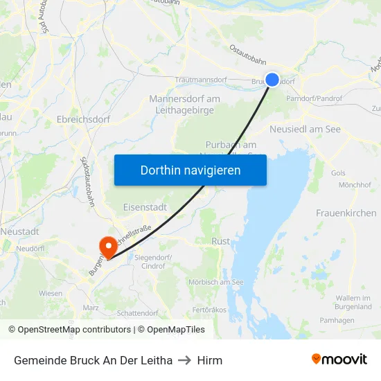Gemeinde Bruck An Der Leitha to Hirm map