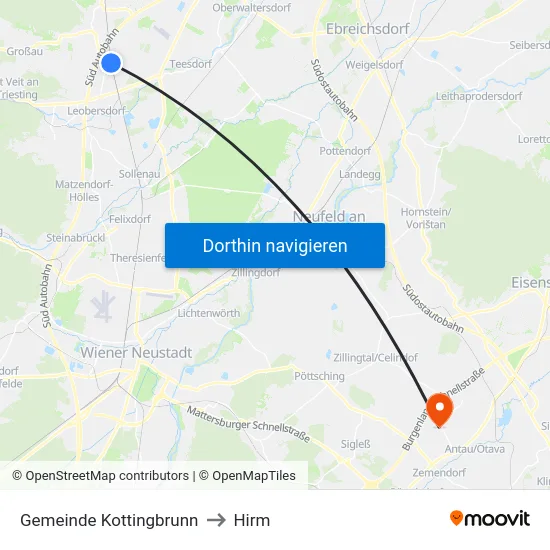 Gemeinde Kottingbrunn to Hirm map