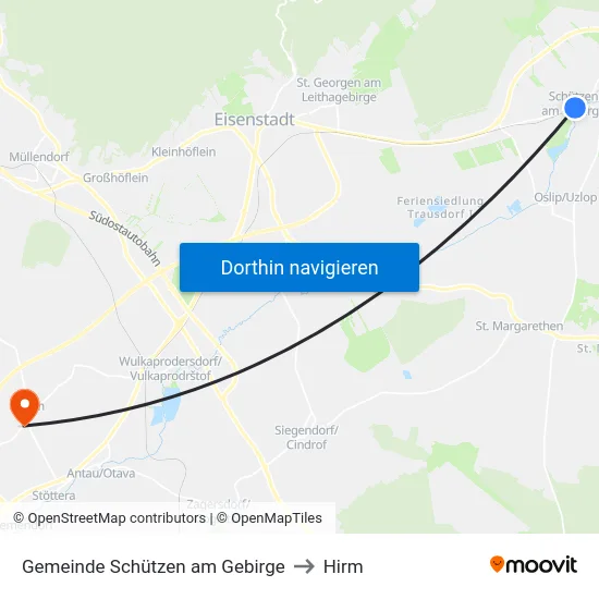 Gemeinde Schützen am Gebirge to Hirm map