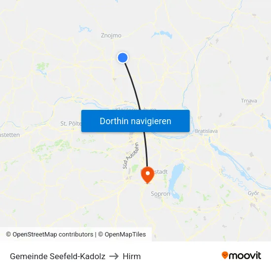Gemeinde Seefeld-Kadolz to Hirm map