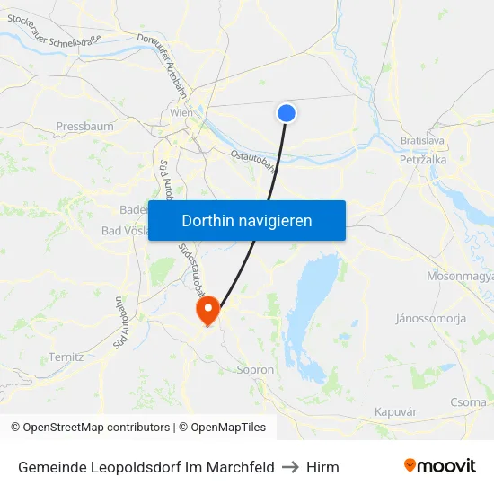Gemeinde Leopoldsdorf Im Marchfeld to Hirm map