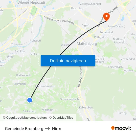 Gemeinde Bromberg to Hirm map