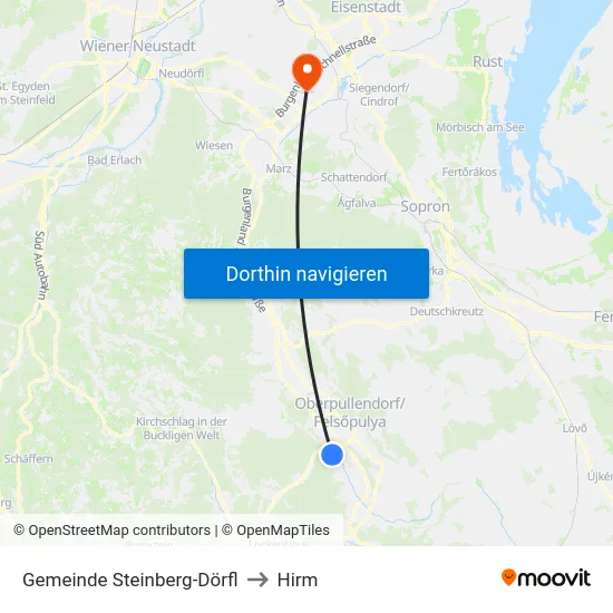 Gemeinde Steinberg-Dörfl to Hirm map