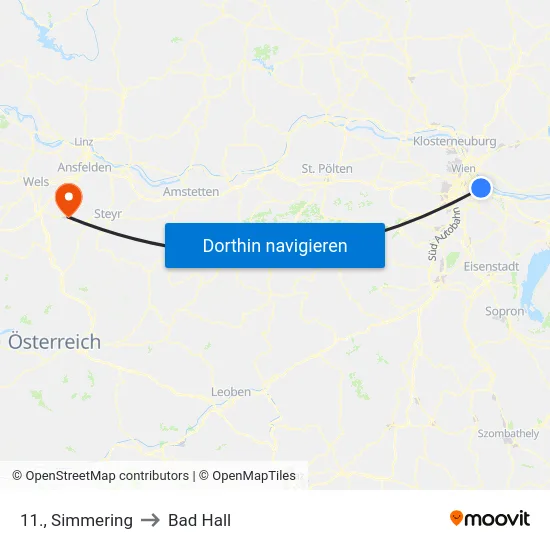 11., Simmering to Bad Hall map