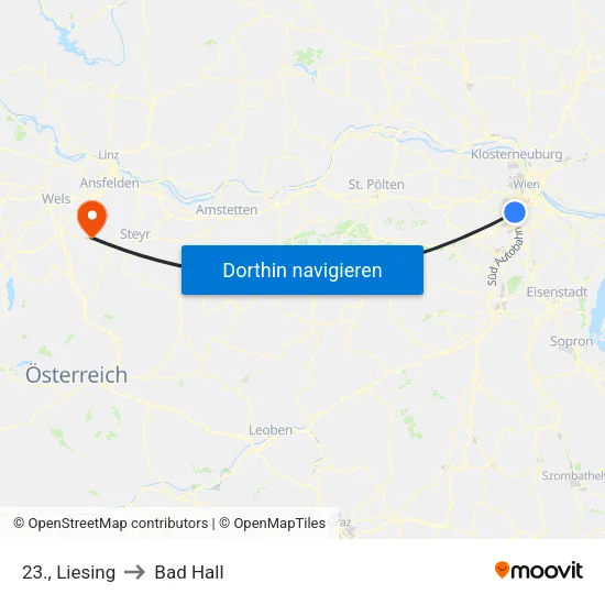 23., Liesing to Bad Hall map