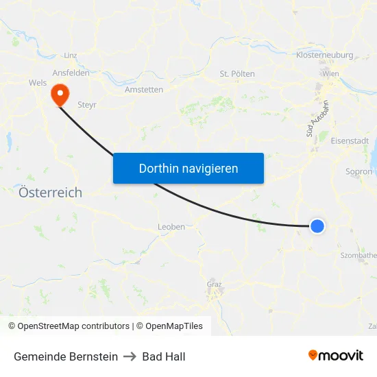 Gemeinde Bernstein to Bad Hall map
