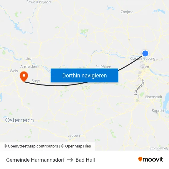 Gemeinde Harmannsdorf to Bad Hall map