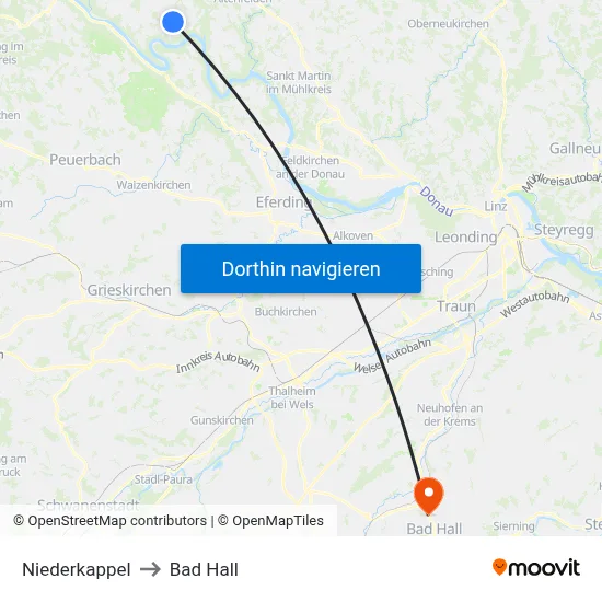 Niederkappel to Bad Hall map