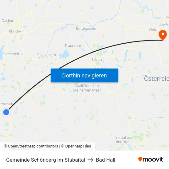Gemeinde Schönberg Im Stubaital to Bad Hall map