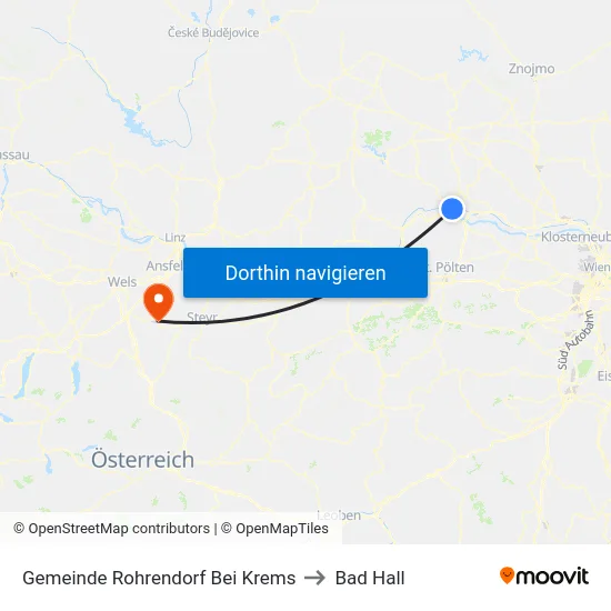 Gemeinde Rohrendorf Bei Krems to Bad Hall map