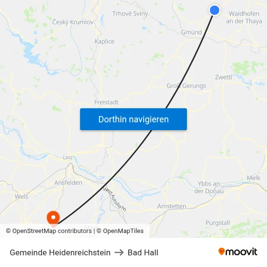Gemeinde Heidenreichstein to Bad Hall map