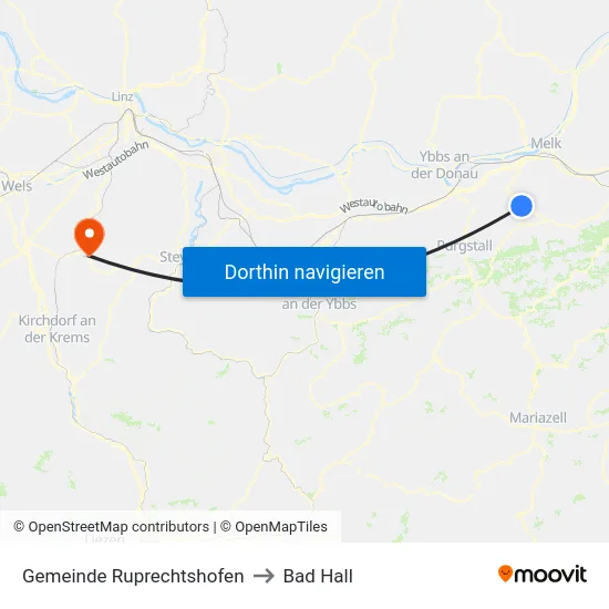 Gemeinde Ruprechtshofen to Bad Hall map