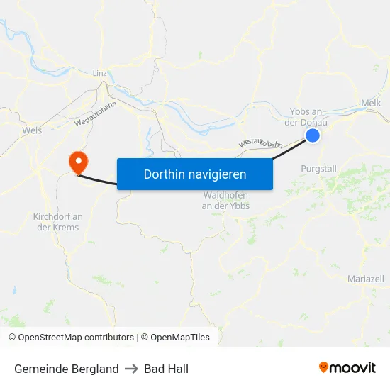 Gemeinde Bergland to Bad Hall map