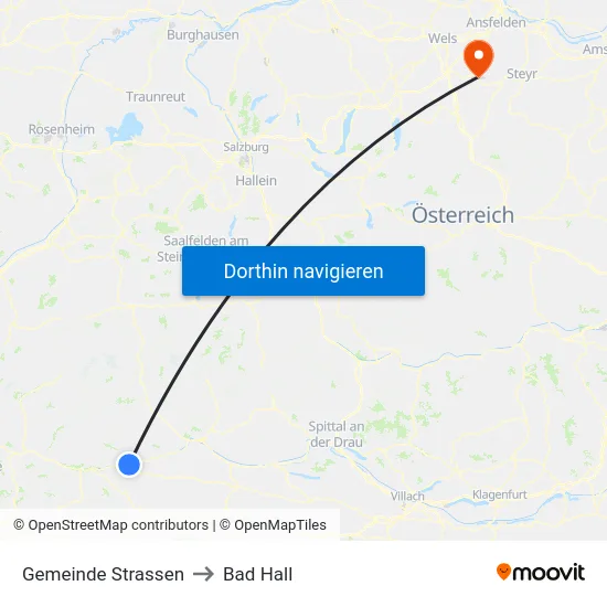 Gemeinde Strassen to Bad Hall map