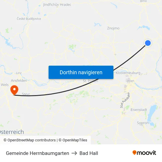 Gemeinde Herrnbaumgarten to Bad Hall map