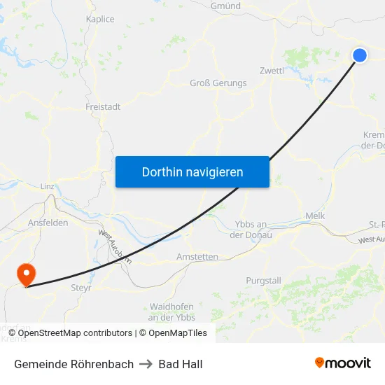Gemeinde Röhrenbach to Bad Hall map