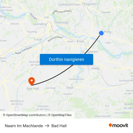 Naarn Im Machlande to Bad Hall map