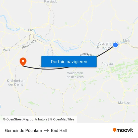 Gemeinde Pöchlarn to Bad Hall map