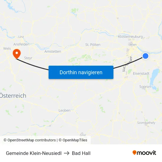 Gemeinde Klein-Neusiedl to Bad Hall map