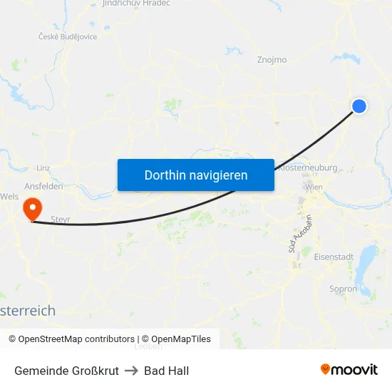 Gemeinde Großkrut to Bad Hall map