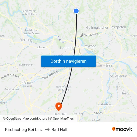 Kirchschlag Bei Linz to Bad Hall map