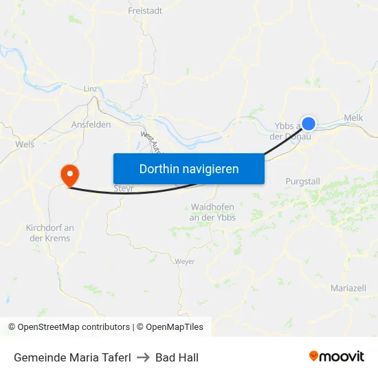 Gemeinde Maria Taferl to Bad Hall map