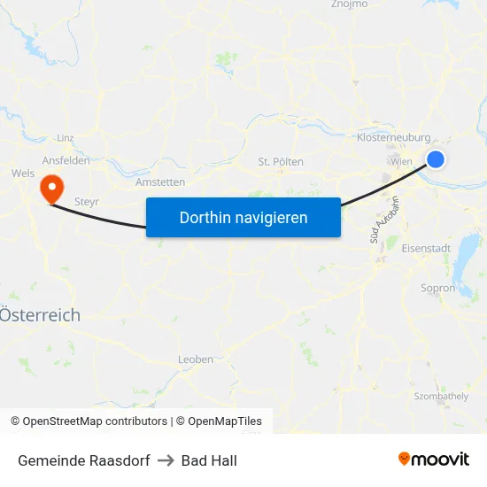 Gemeinde Raasdorf to Bad Hall map