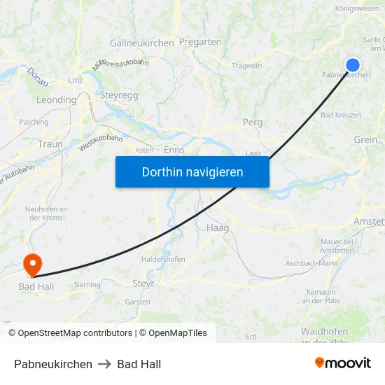 Pabneukirchen to Bad Hall map