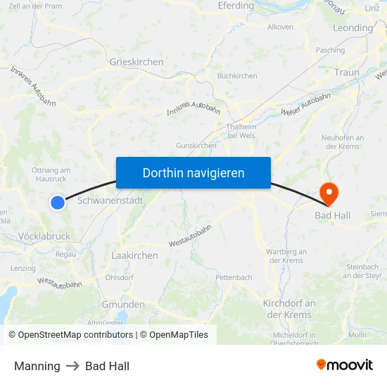 Manning to Bad Hall map