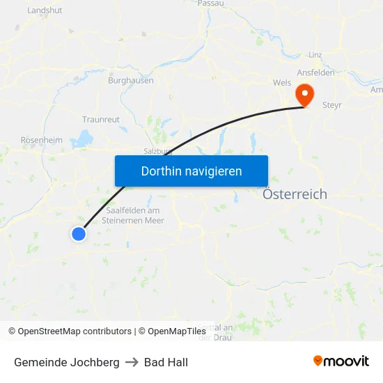 Gemeinde Jochberg to Bad Hall map