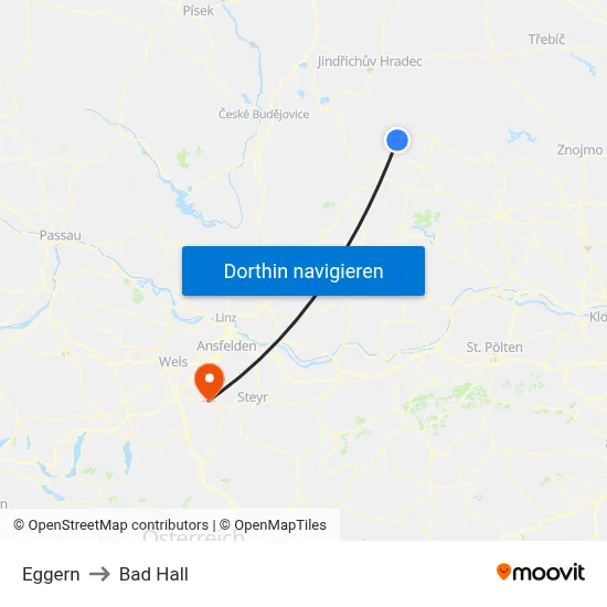 Eggern to Bad Hall map