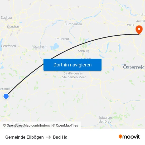 Gemeinde Ellbögen to Bad Hall map