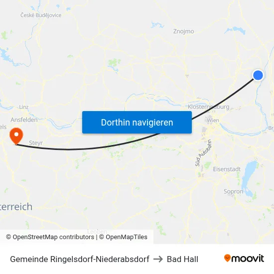 Gemeinde Ringelsdorf-Niederabsdorf to Bad Hall map