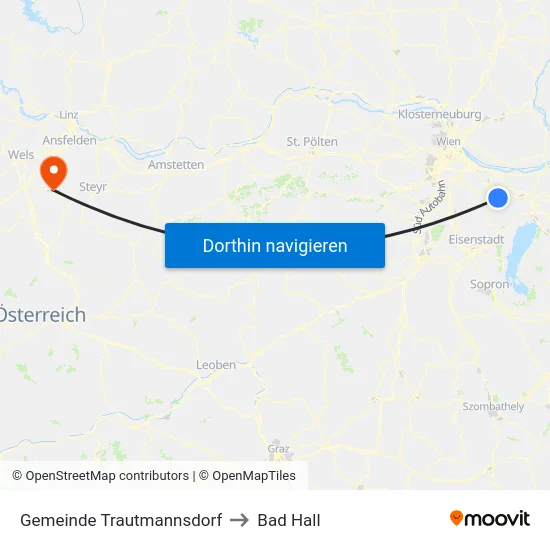 Gemeinde Trautmannsdorf to Bad Hall map