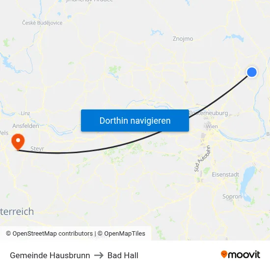 Gemeinde Hausbrunn to Bad Hall map