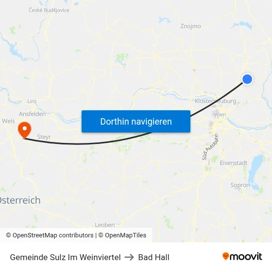 Gemeinde Sulz Im Weinviertel to Bad Hall map