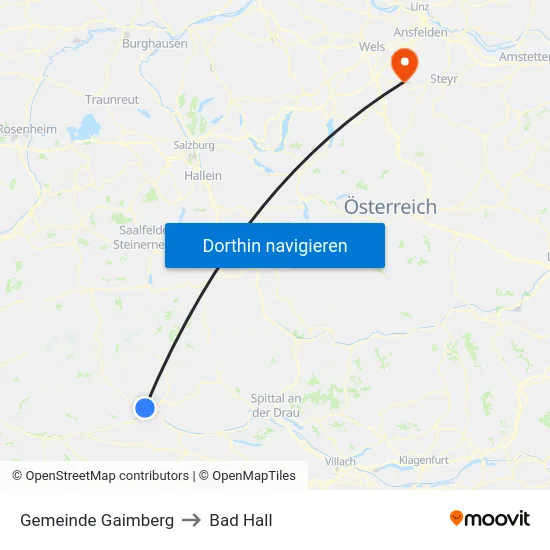 Gemeinde Gaimberg to Bad Hall map