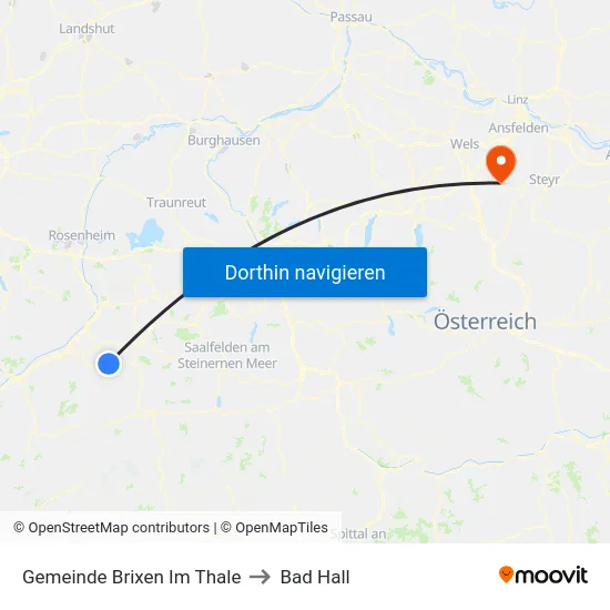 Gemeinde Brixen Im Thale to Bad Hall map