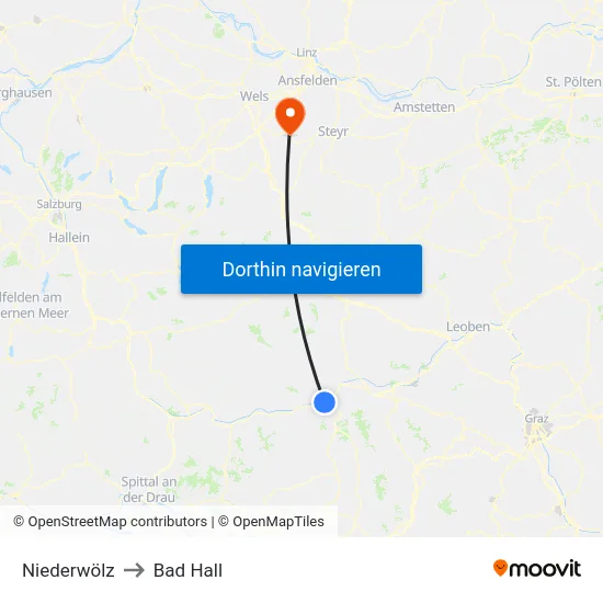 Niederwölz to Bad Hall map