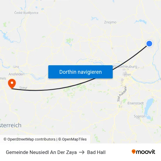 Gemeinde Neusiedl An Der Zaya to Bad Hall map