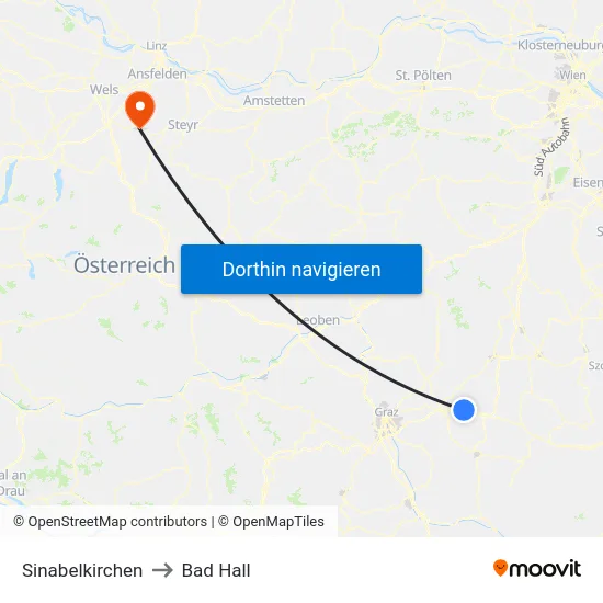 Sinabelkirchen to Bad Hall map