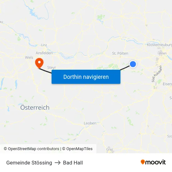 Gemeinde Stössing to Bad Hall map
