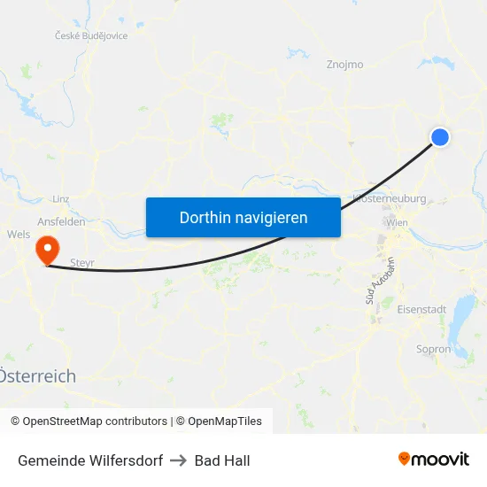 Gemeinde Wilfersdorf to Bad Hall map