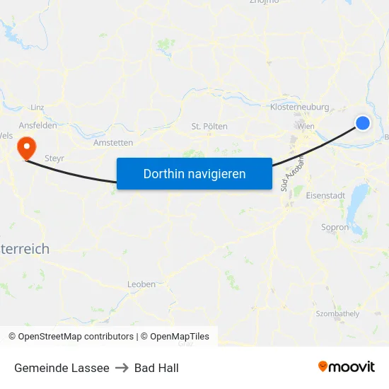 Gemeinde Lassee to Bad Hall map