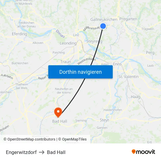Engerwitzdorf to Bad Hall map