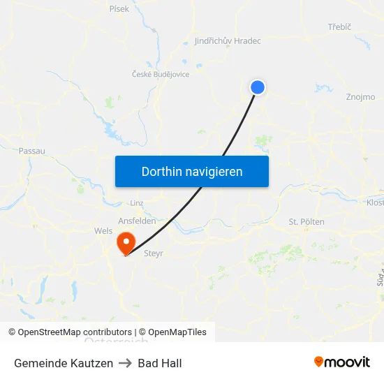 Gemeinde Kautzen to Bad Hall map