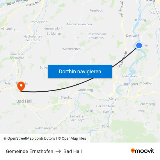 Gemeinde Ernsthofen to Bad Hall map