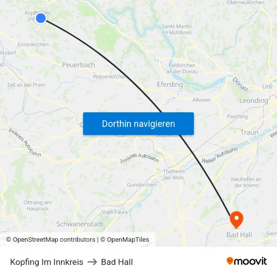 Kopfing Im Innkreis to Bad Hall map