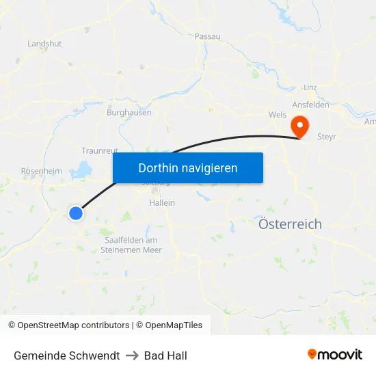 Gemeinde Schwendt to Bad Hall map