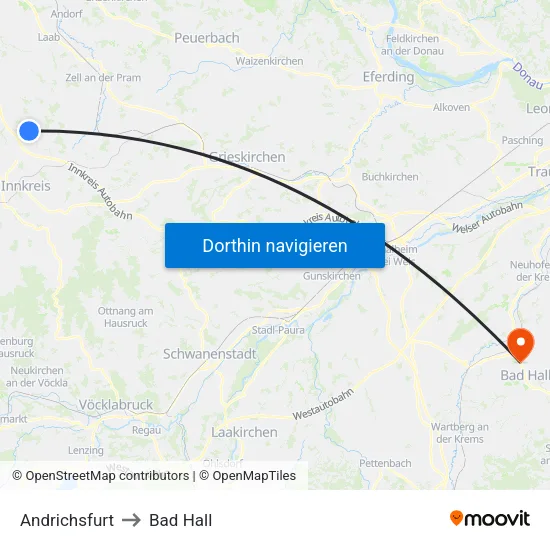 Andrichsfurt to Bad Hall map